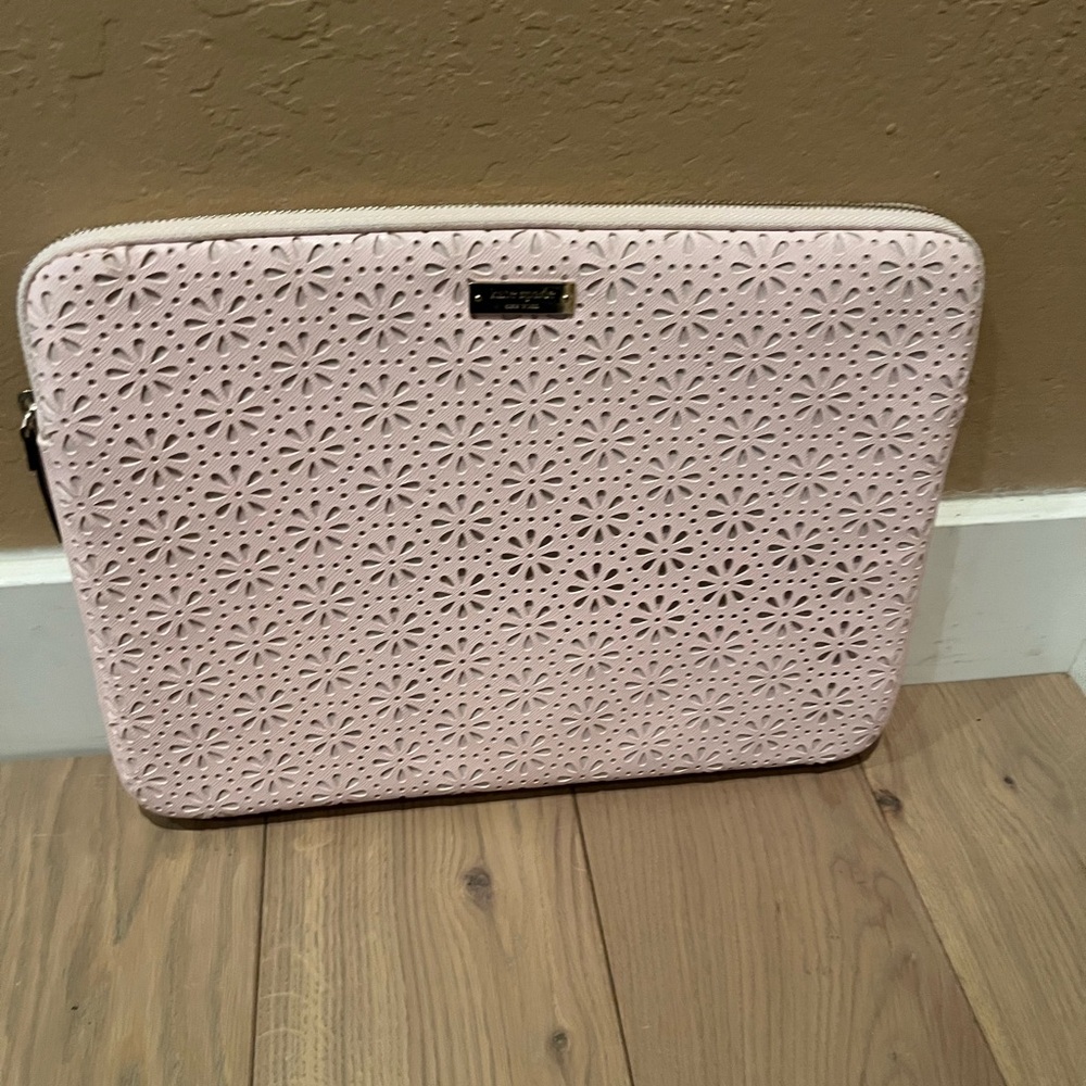 Kate Spade Pink Perforated Laptop Bag with Structured Design